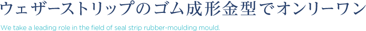 ウェザーストリップのゴム成形金型でオンリーワン We take a leading role in the field of seal strip rubber-moulding mould.