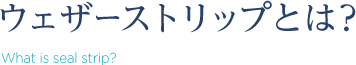 ウェザーストリップとは? What is seal strip?